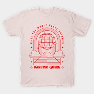 Red Disco ball dancing queen T-Shirt